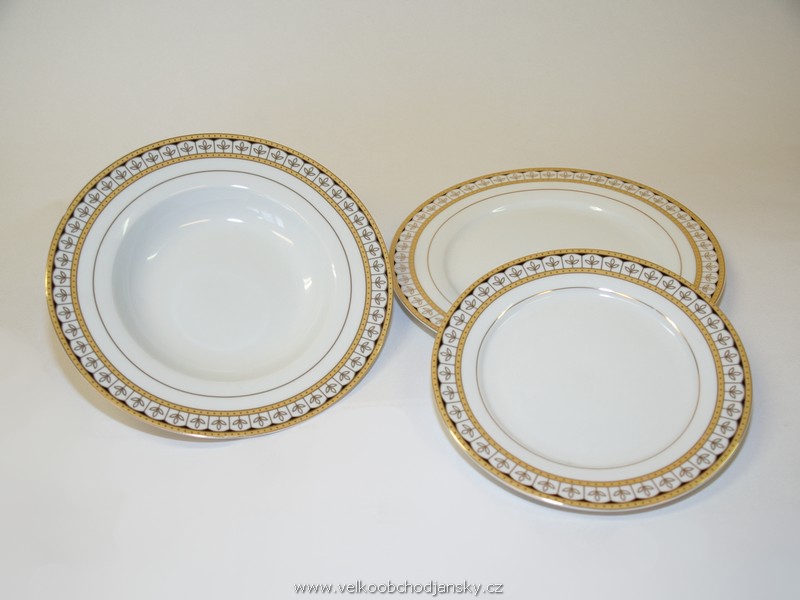 sada porcelán talíře 18ks (24,5 + 23 + 19,5 cm)