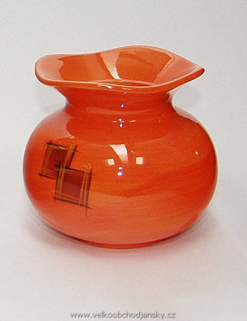 váza Venecia 14 cm  baňatá  oranžová