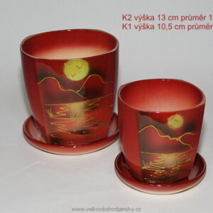 324.jpg květináč hranatý, sada 2 + 2 - hnedý