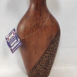 398.jpg váza polyresin-imitace dřeva 33 cm placatá, zn QUEEN ISABELL