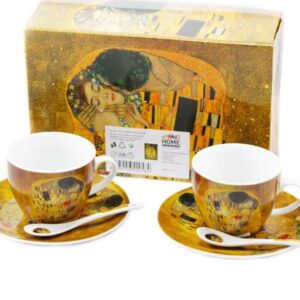 šapo porcelán 250 ml 2 + 2 + lžičky Klimt KISS středně silný por