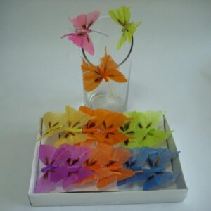 57.jpg sada 12 ks Motýl peří + klips