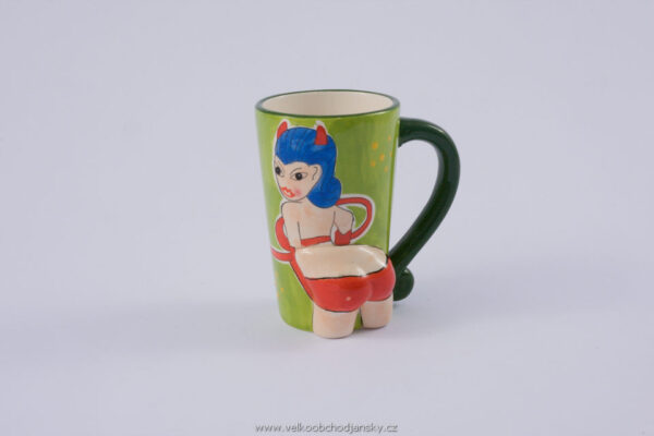 hrnek 300  ml  zelený  + ČERTICE