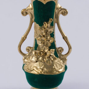 amforka 23 cm ZELENÝ samet + ruční zlaté zdobení