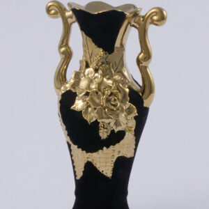 amforka 23 cm ČERNÝ samet + ruční zlaté zdobení
