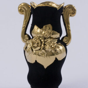 amforka 21 cm ČERNÝ samet + ruční zlaté zdobení