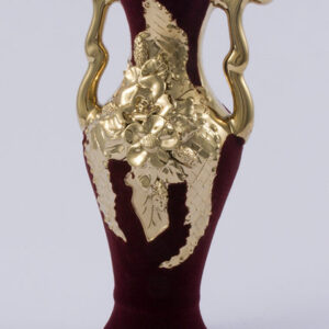 amforka 23 cm BORDÓ samet + ruční zlaté zdobení