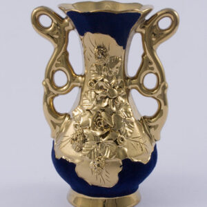 amforka 21 cm BORDÓ samet + ruční zlaté zdobení