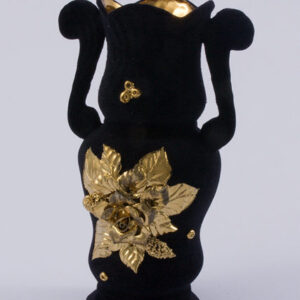 amforka 21 cm ČŘERNÝ samet + ruční zlaté zdobení