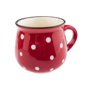 KK5085.jpg mokka keramický hrneček s puntíky 75 ml ČERVENÝ