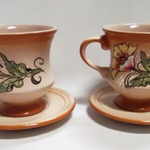 542.jpg šapo 2 + 2 300 ml světlý, jemně hnědý lem, email květ