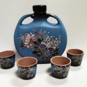 793.jpg likérová sada MODRÁ , 1100 ml + 4 x odlivka 100 ml , email květ